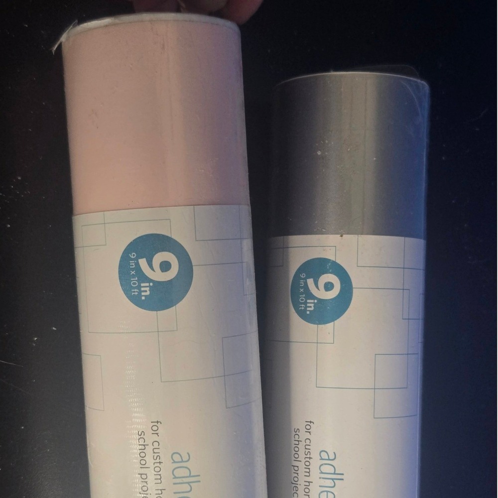 Silhouette Adhesive Vinyl 2 Rolls 9in x 10ft Baby Pink‎ Silver New Craft Supply